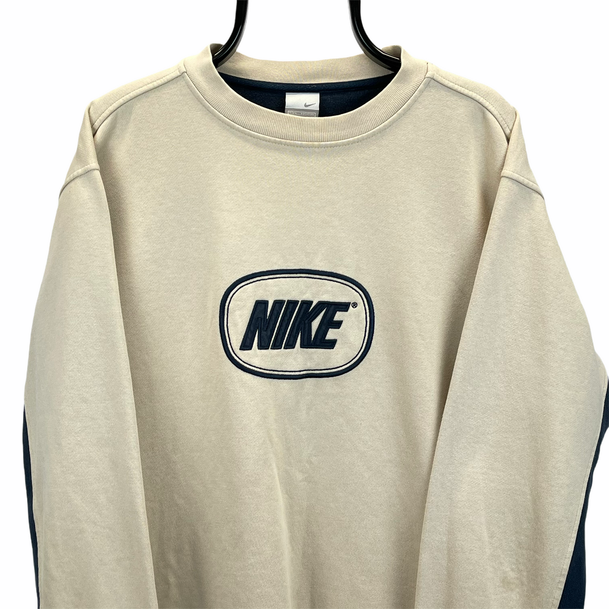 Vintage Nike Spellout Sweatshirt in Beige - Men's Large/Women's XL ...