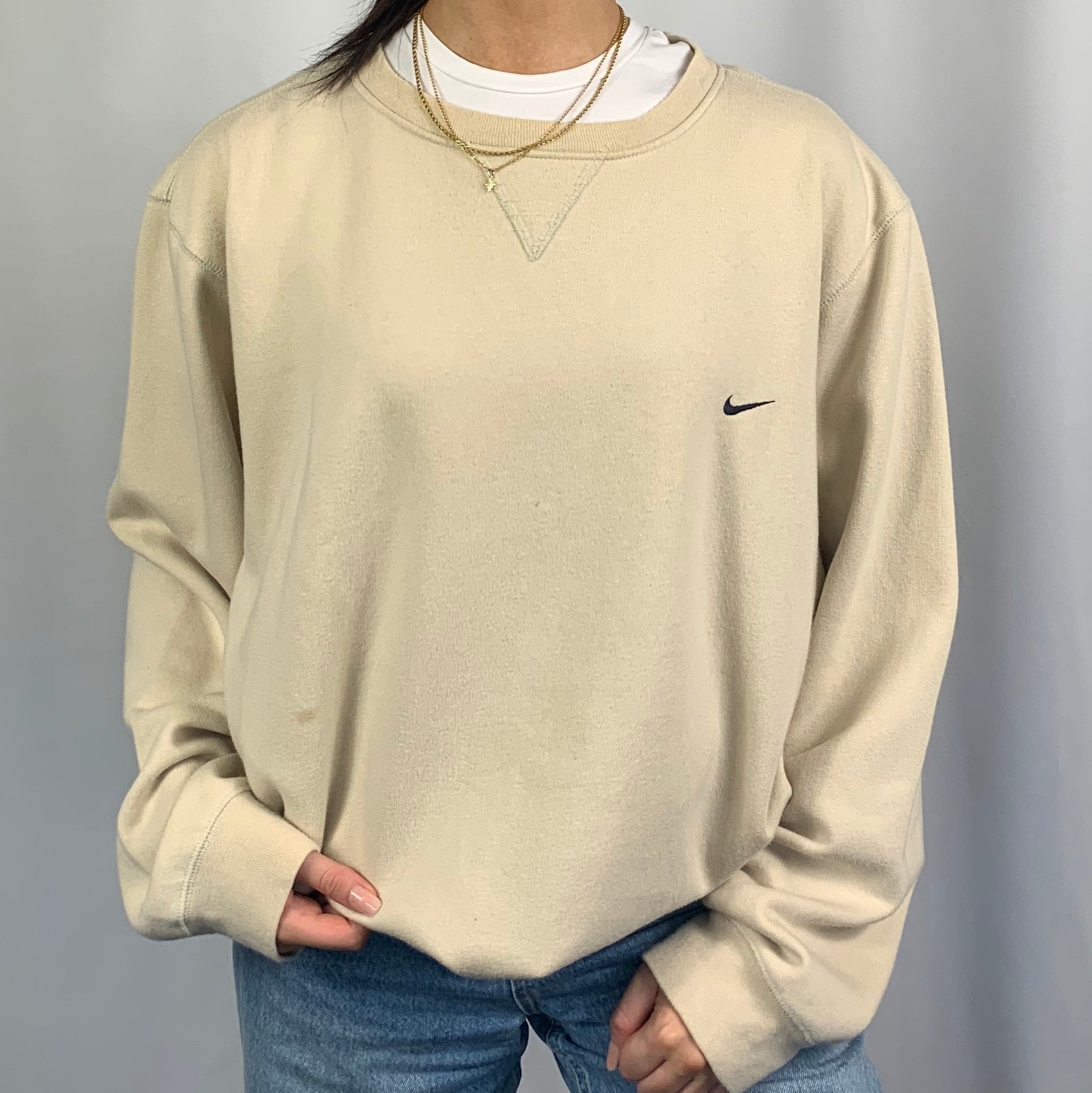 VINTAGE NIKE SWEATSHIRT IN Beige - Women's XL/ Men's Medium - Vintique ...