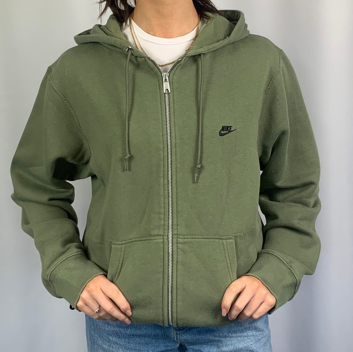 olive green nike hoodie