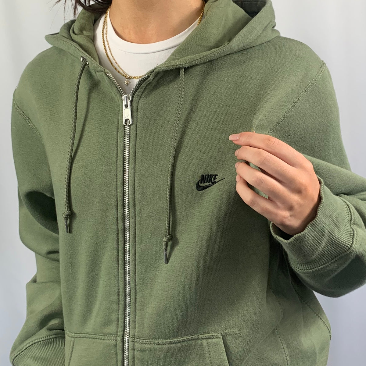 nike hoodie olive green