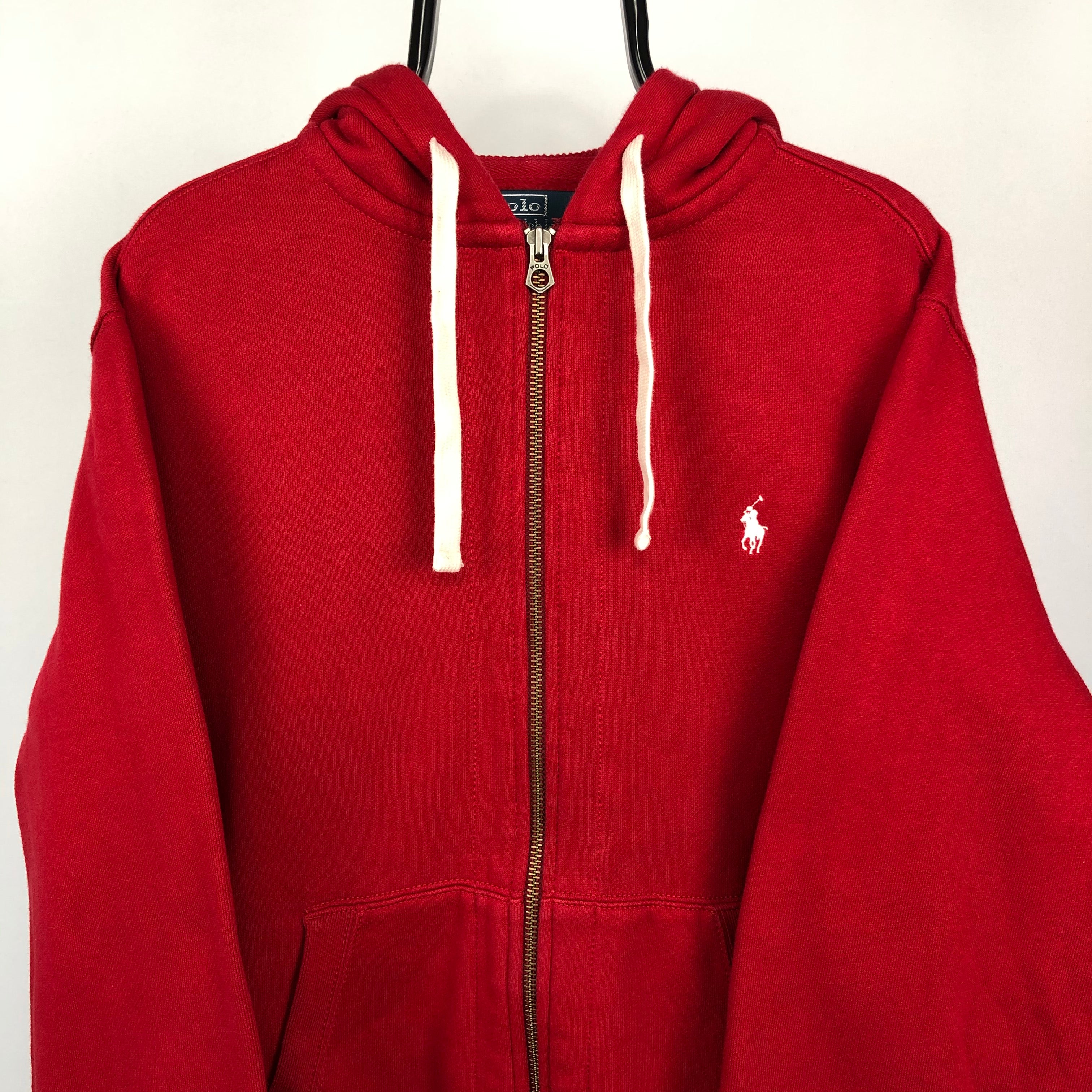 Polo Ralph Lauren Hoodie in Red - Men's Medium/Women's Large - Vintique ...