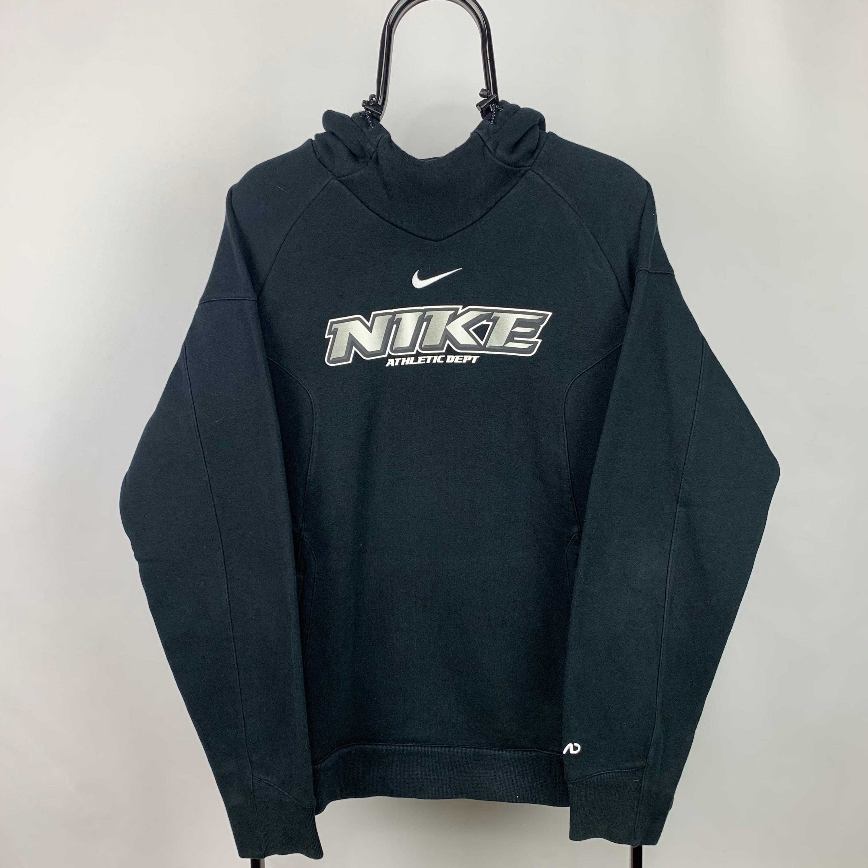 Nike Spellout Embroidered Centre Swoosh Hoodie in Black - Men's Medium ...