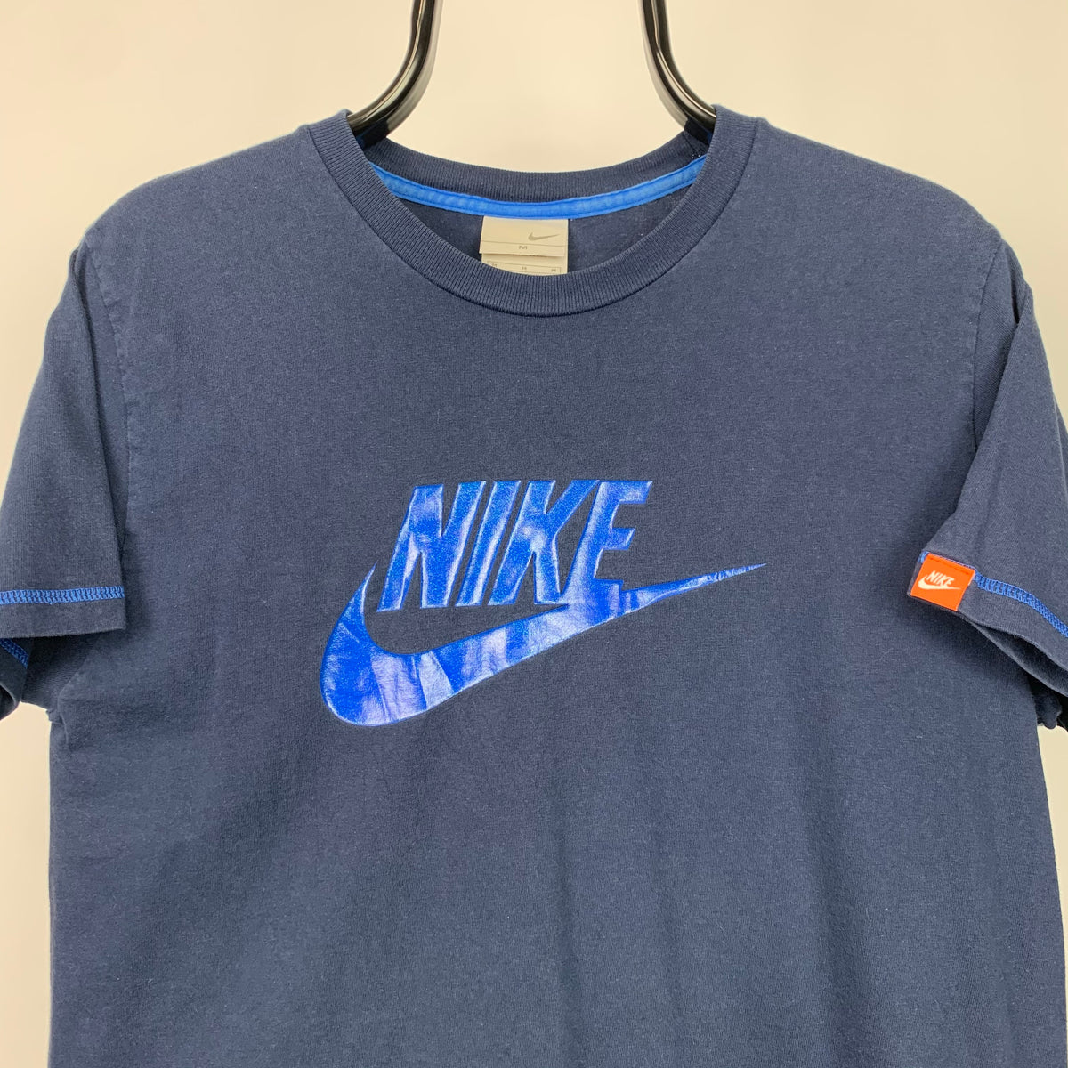 Vintage 00s Nike Spellout Tee in Navy - Men's Medium/Women's Large ...