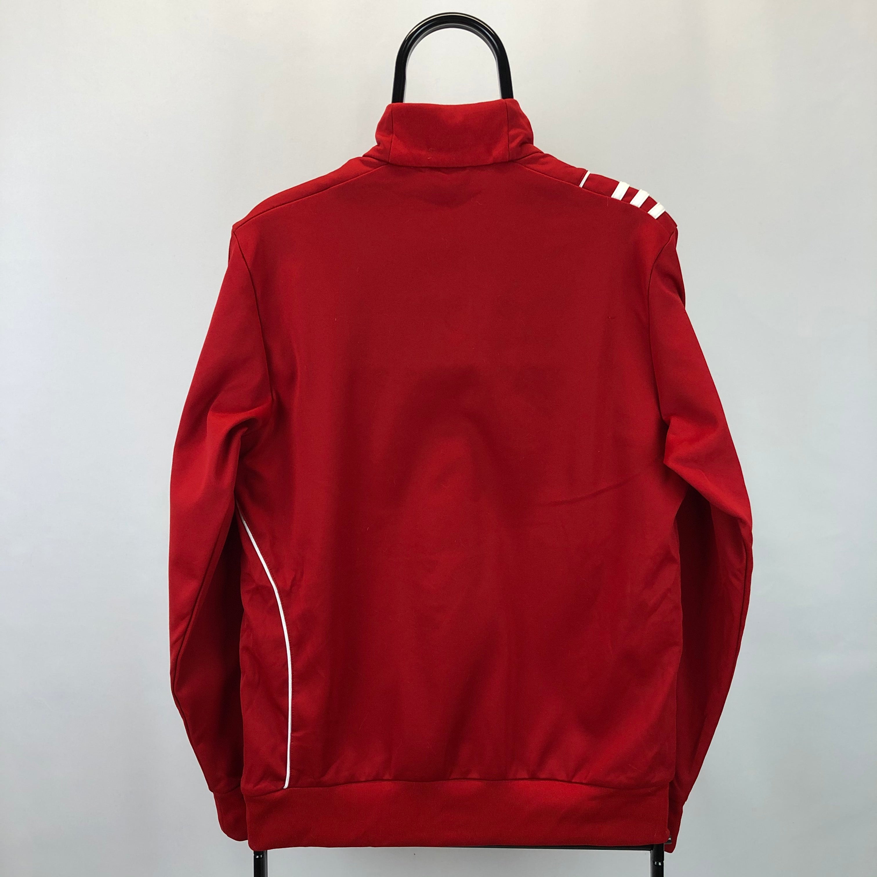 Adidas 1/4 Zip Track Jacket in Red/White - Men's Medium/Women's Large ...