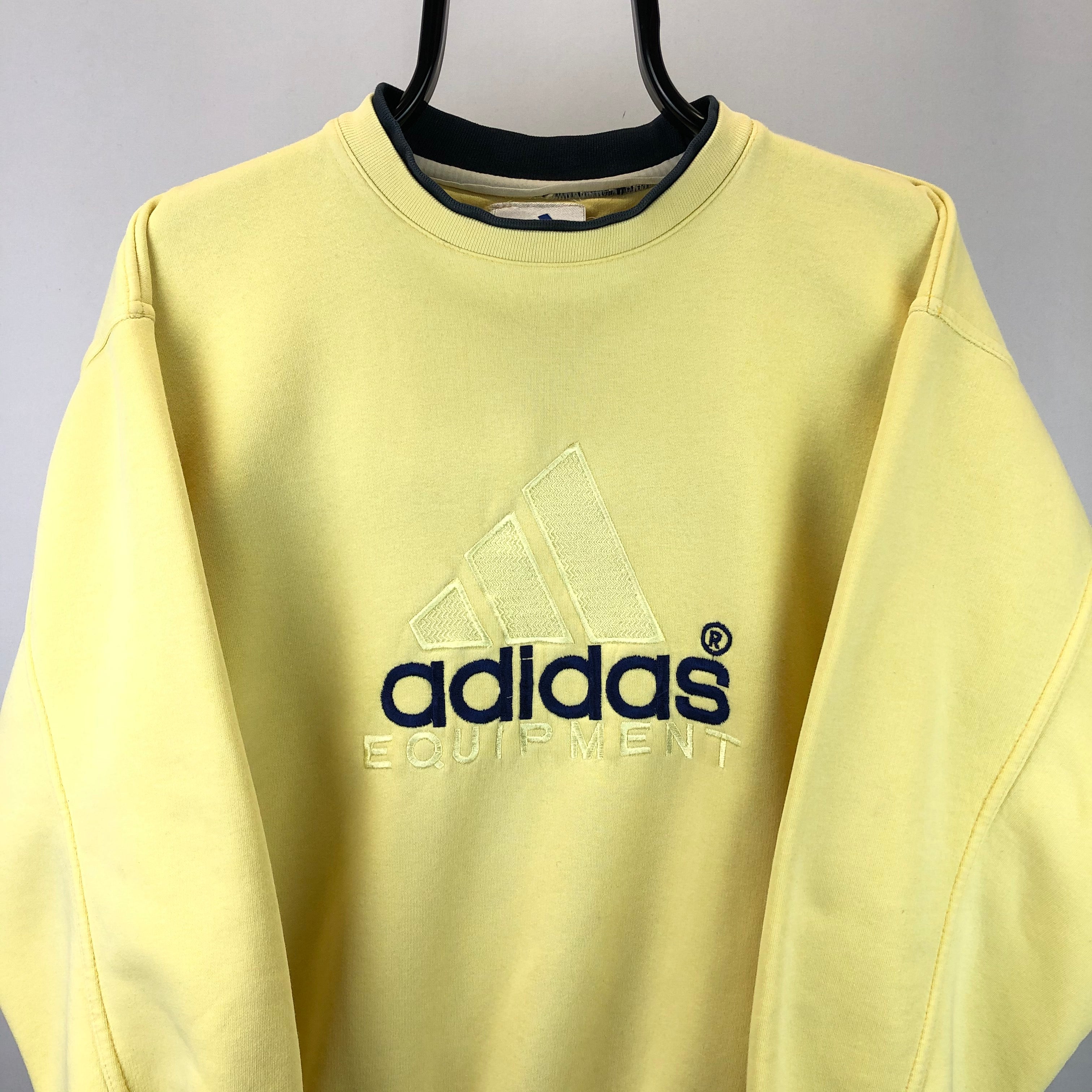 Vintage 90s Adidas Equipment Sweatshirt in Yellow - Men's Medium/Women ...