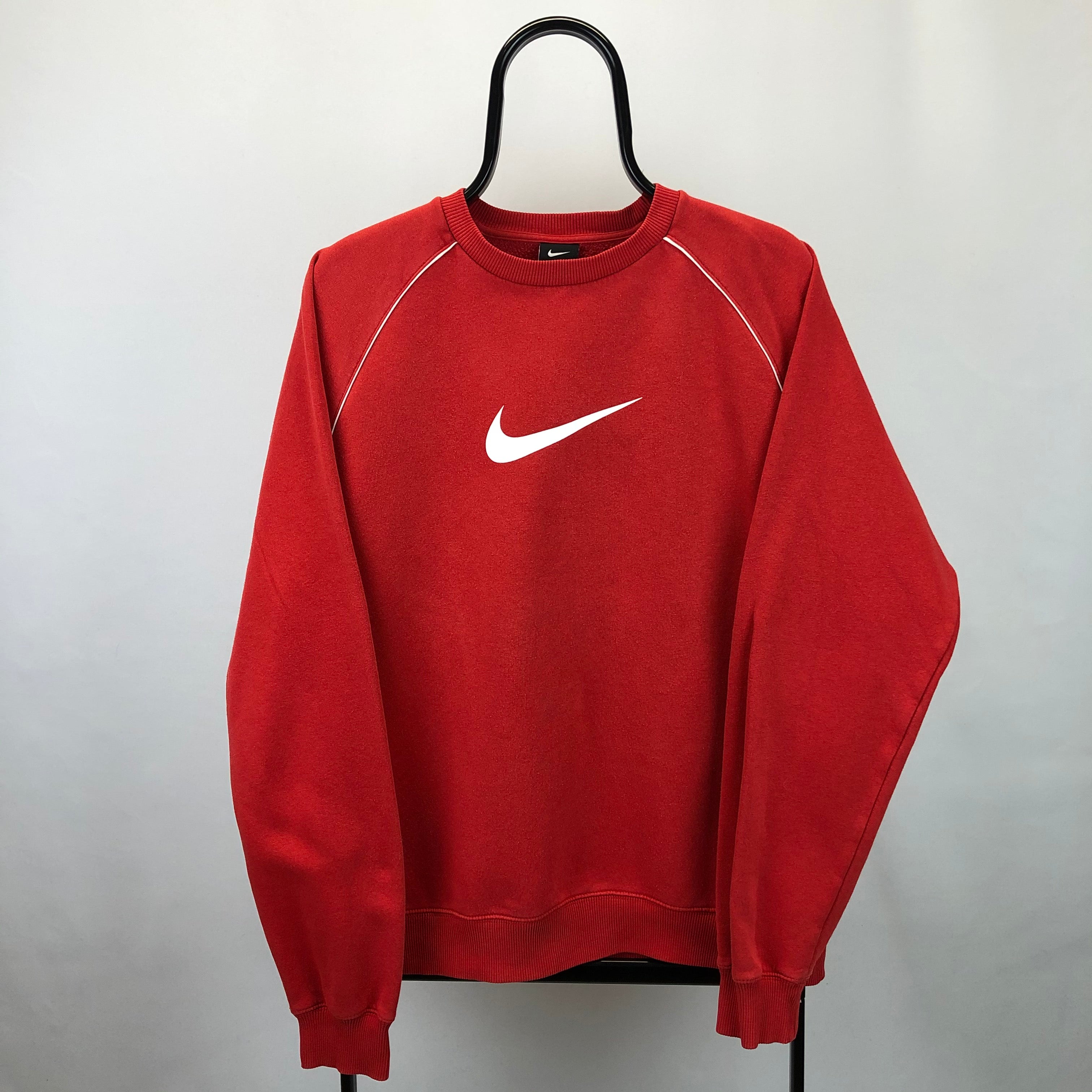 Nike Centre Swoosh Sweatshirt in Red/White - Men's Large/Women's XL ...