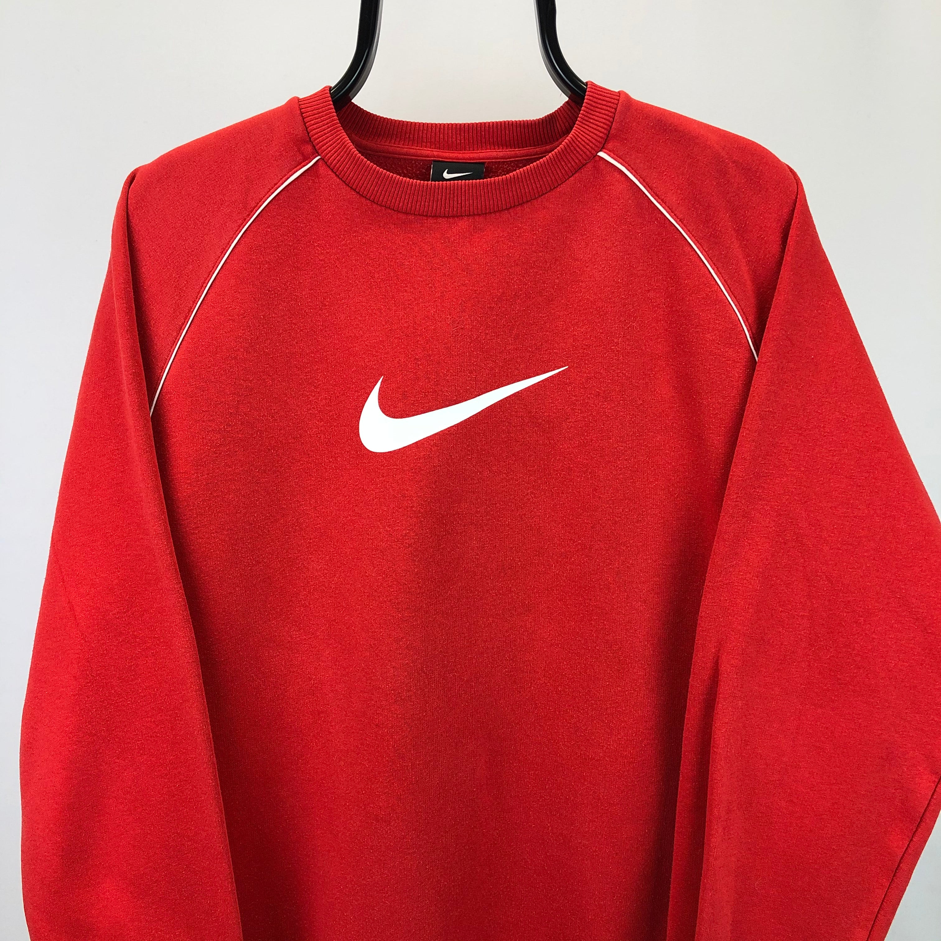 Nike Centre Swoosh Sweatshirt in Red/White - Men's Large/Women's XL ...