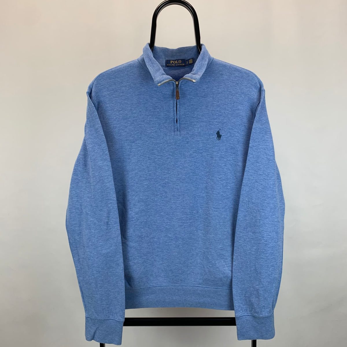 Polo Ralph Lauren 1/4 Zip Lightweight Sweatshirt in Light Blue - Men's -  Vintique Clothing