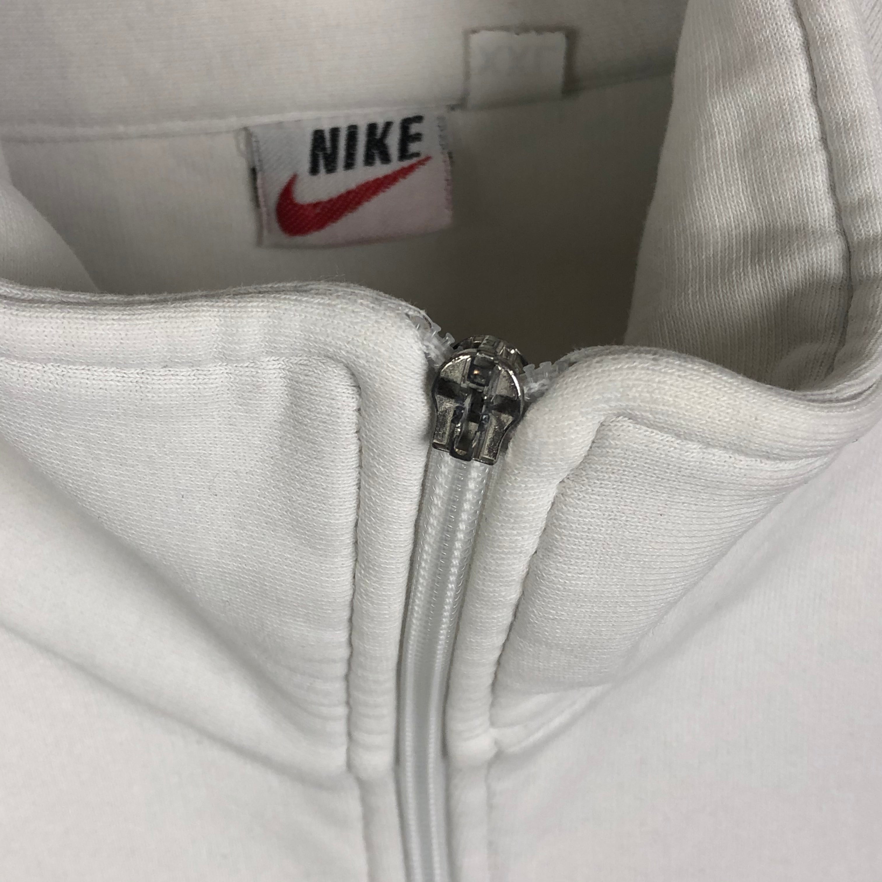 Nike Zip Up Sweatshirt in White - Men's Large/Women's XL - Vintique ...