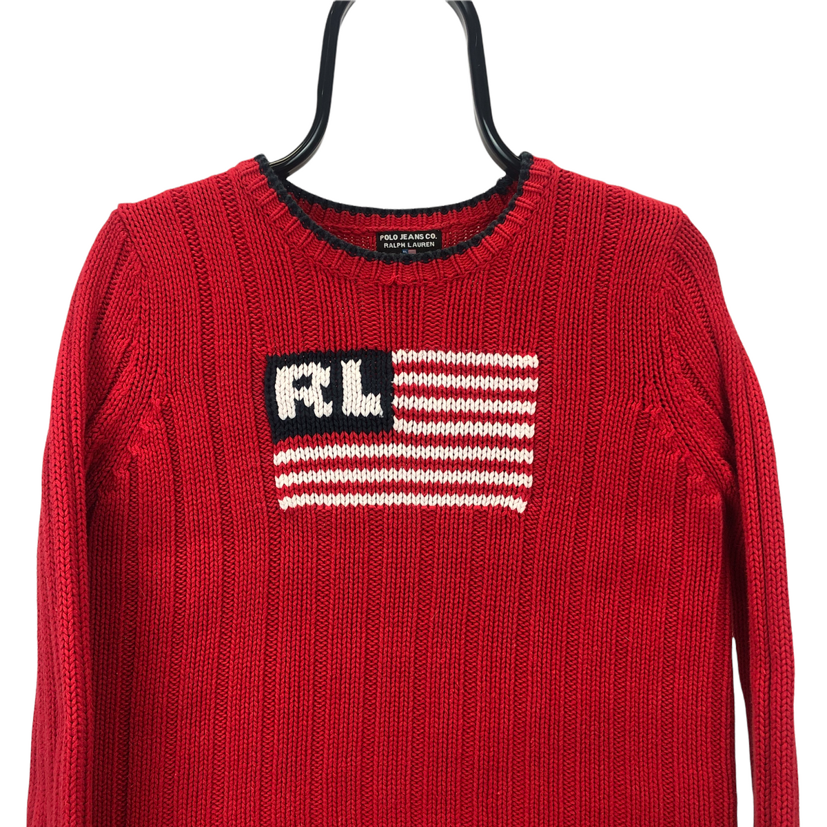 VINTAGE 90S POLO RALPH LAUREN KNITTED SWEATER - MEN'S XS/WOMEN'S SMALL -  Vintique Clothing