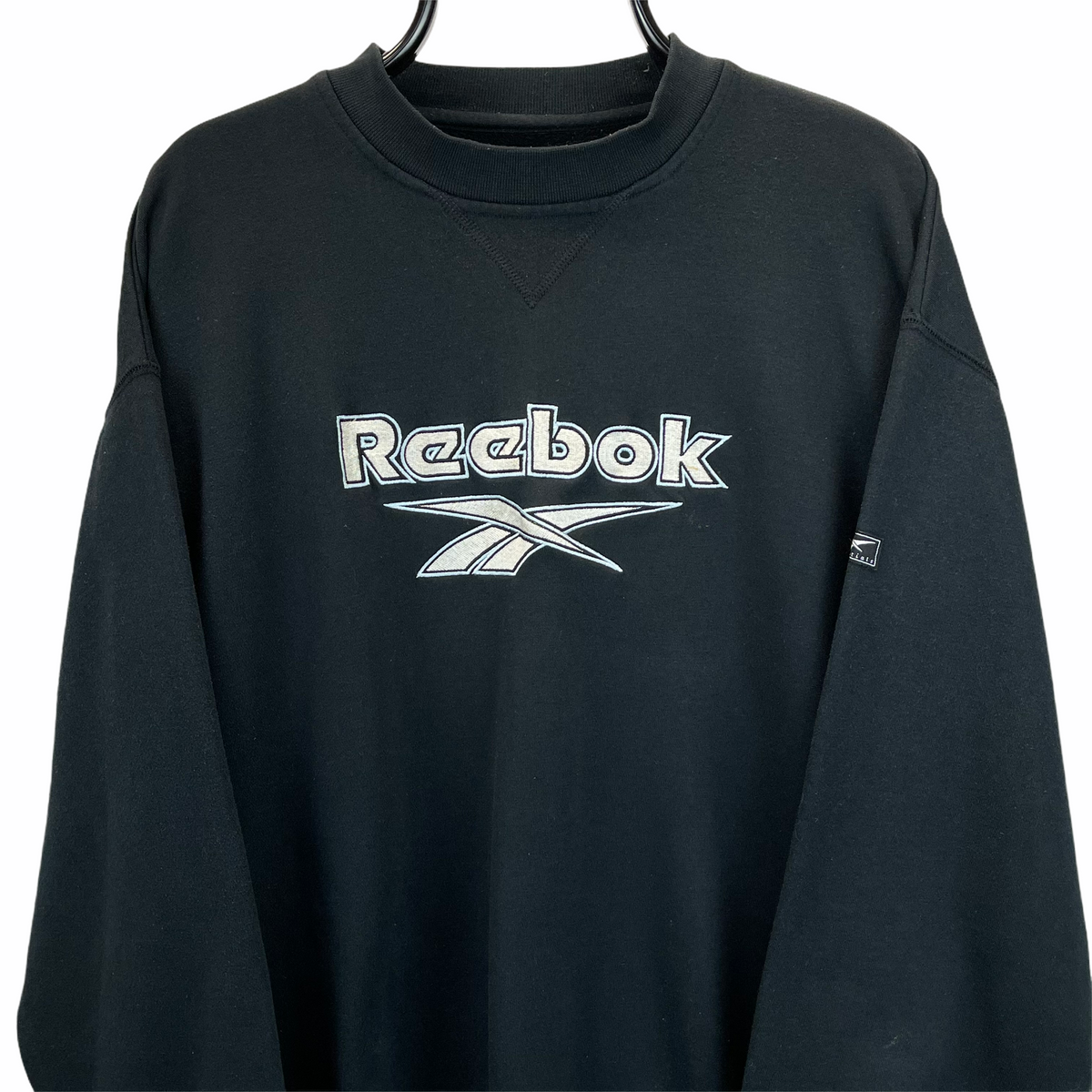 Vintage 90s Reebok Spellout Sweatshirt in Black - Men's Large/Women's ...
