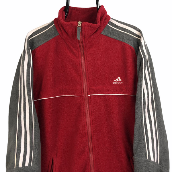 Vintage Adidas Fleece in Red & Grey - Men’s Large/Women’s XL - Vintique ...