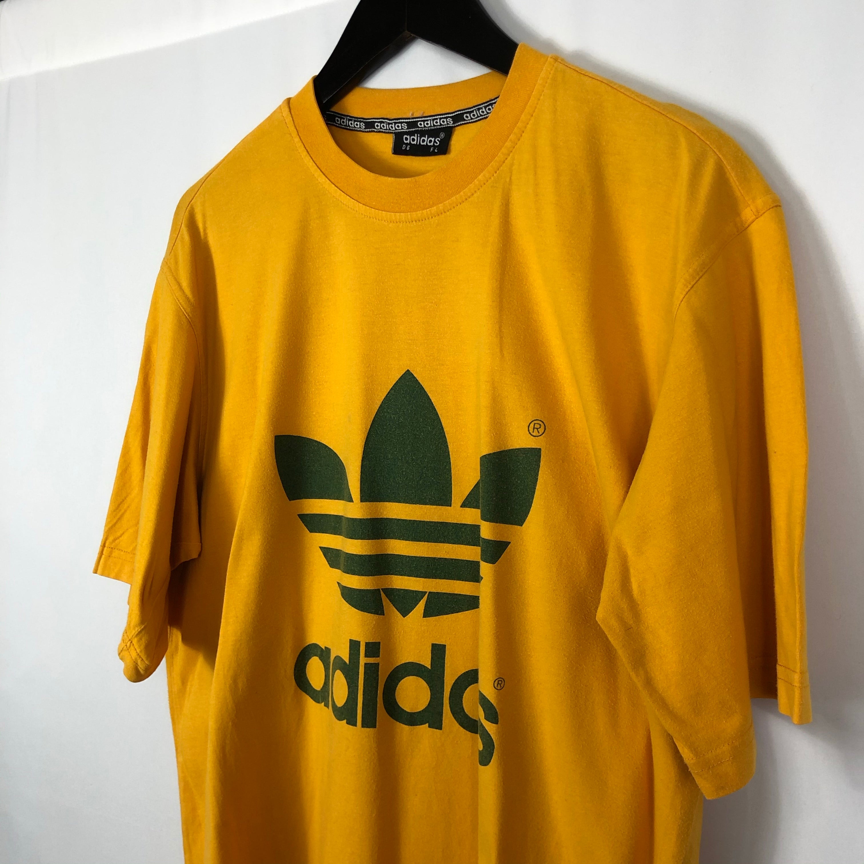 Vintage Adidas Tee in Yellow - Men’s Large/Women’s XL - Vintique Clothing