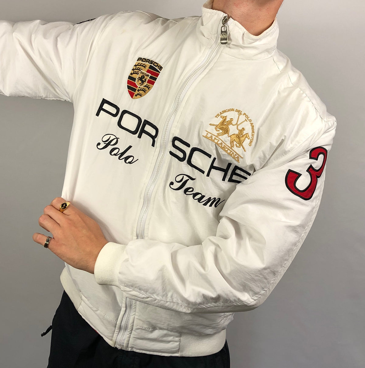 Vintage Porsche Polo Quilted Bomber Jacket - Men’s Medium/Women’s Larg ...