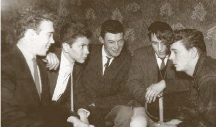 Dave Berry (centre) and his Cruisers with Gene Vincent (right)