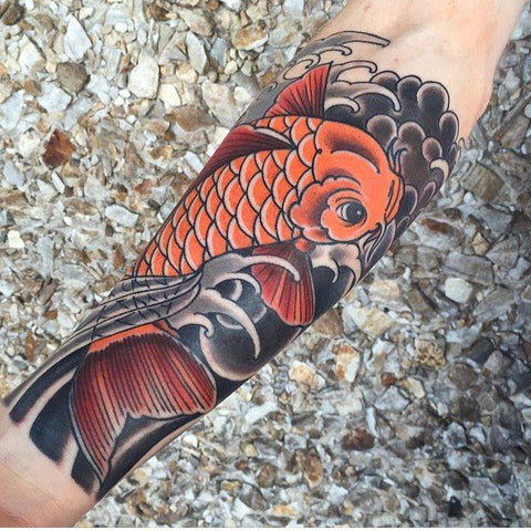 Tatouage couleur carpe koi 