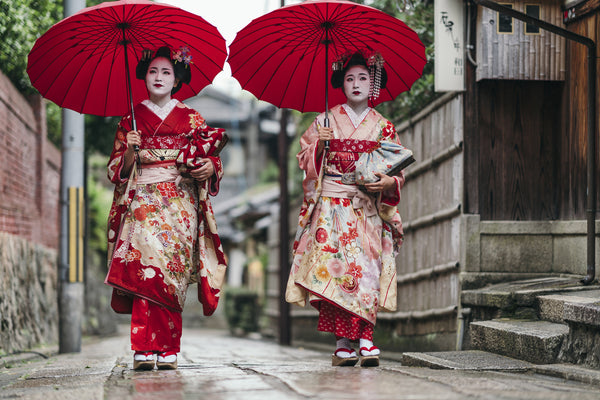 geisha ombrelle kimono