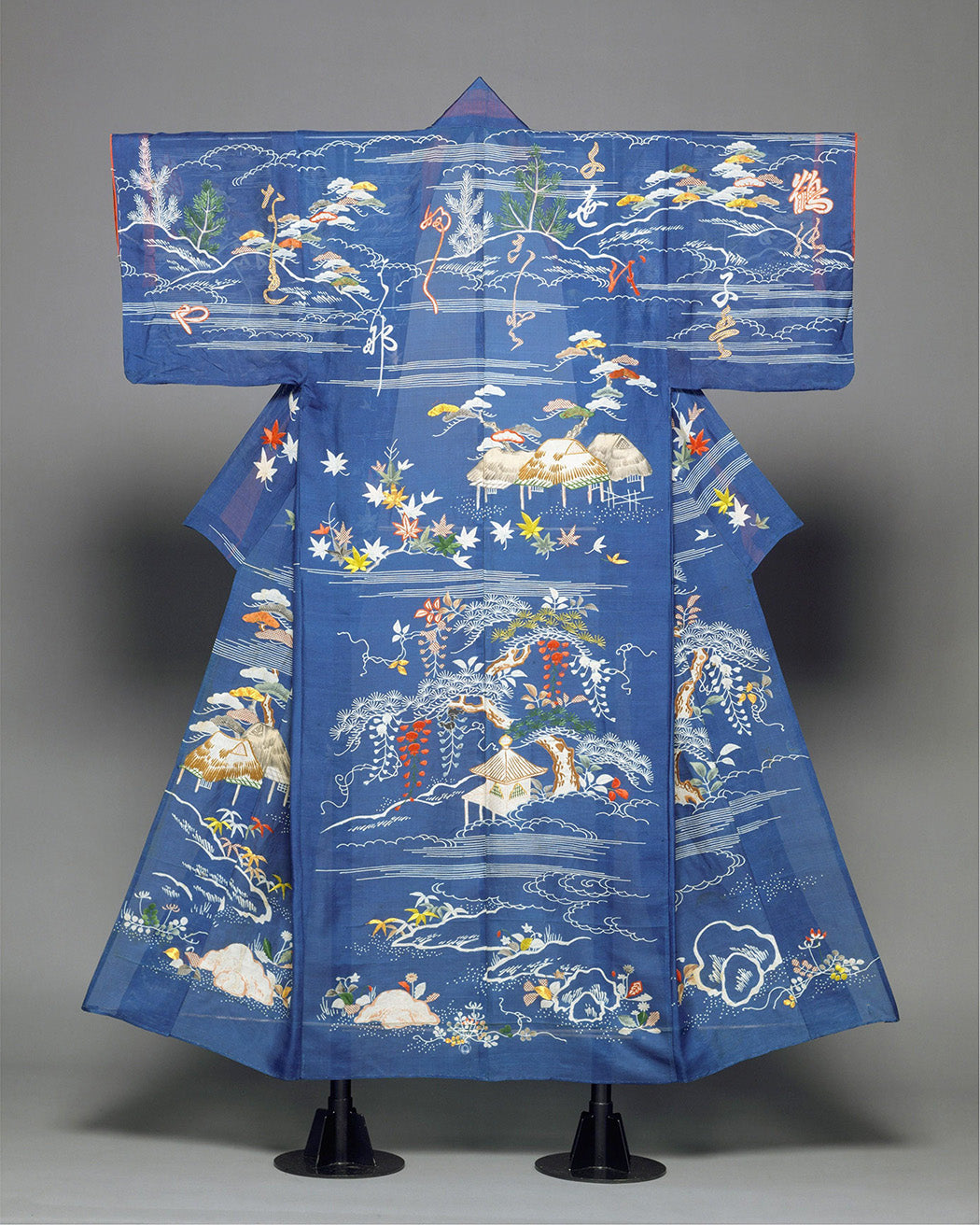 véritable kimono japonais bleu