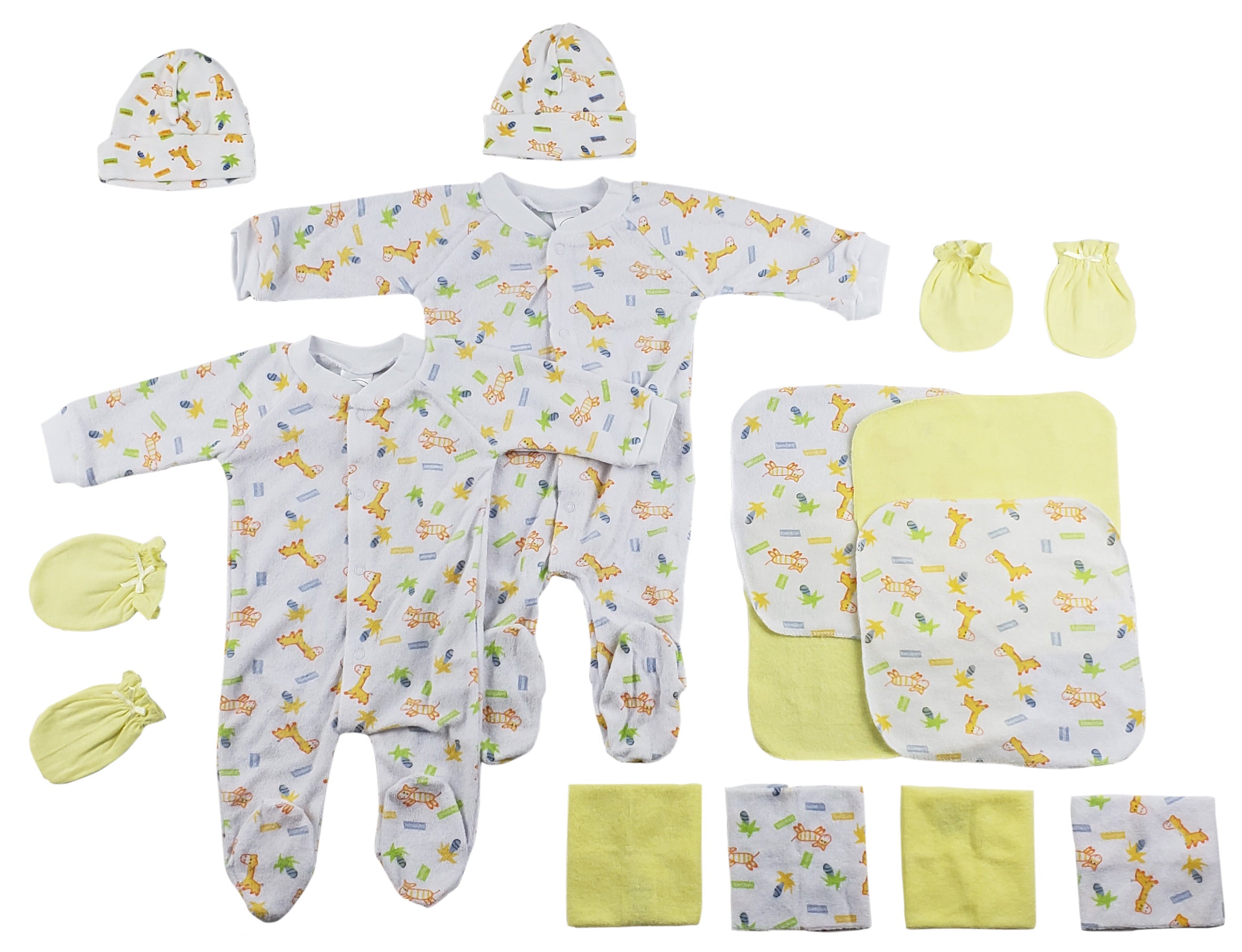 Sleep-n-plays, Caps, Mittens And Washcloths - 14 Pc Set Cs_0037