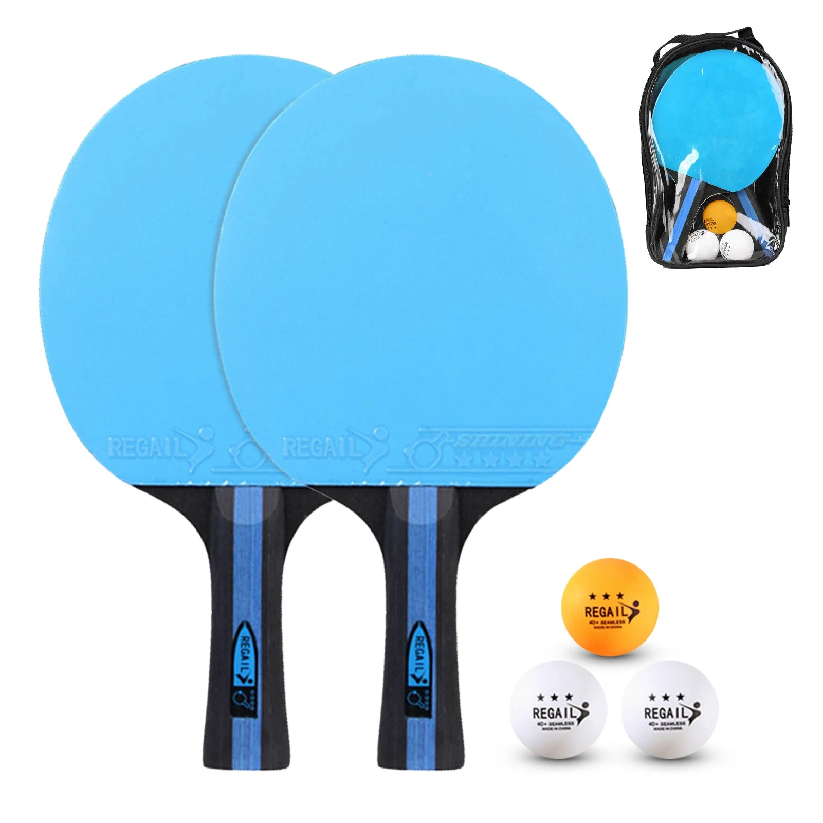 Ping Pong Paddles and Table Tennis Set Pack of 2 Ping Pong Rackets with 3 Balls and Carry Bag for Beginners Boys Girls