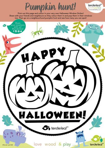 Printable download for children with colour in pumpkin