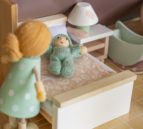 wooden dolls and furniture