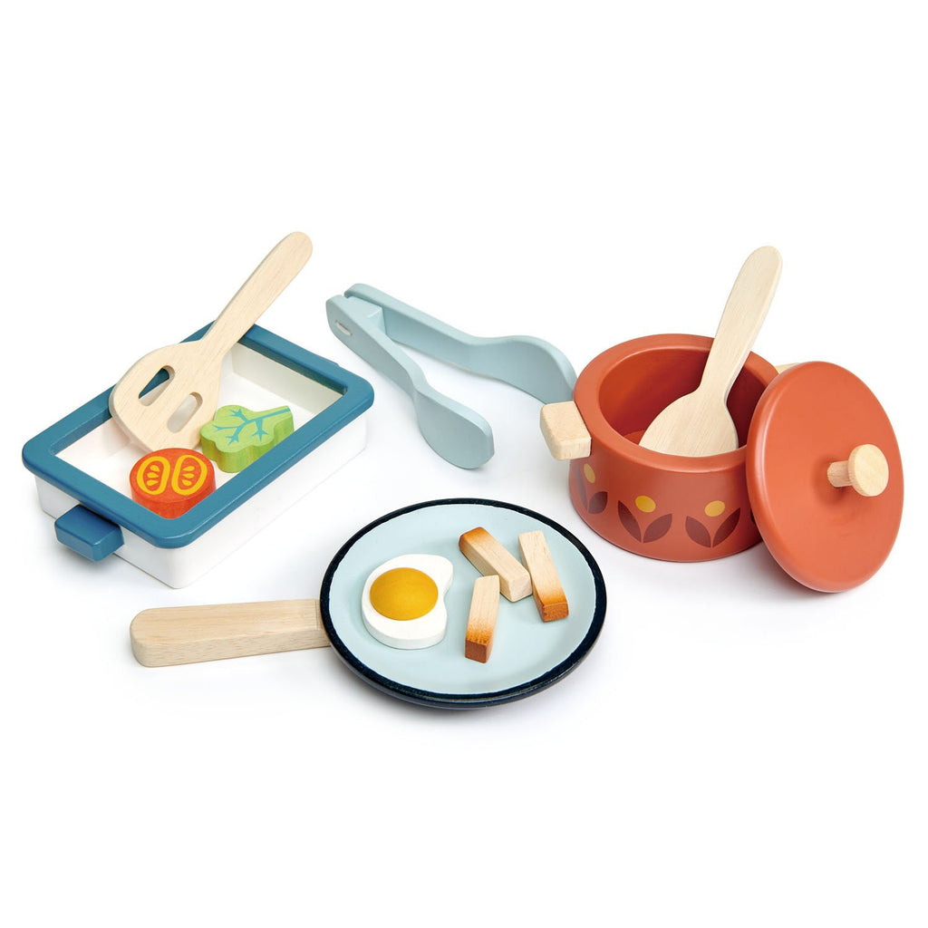 Tender Leaf Toys - Mini Chef Home Baking Set - 27 Pcs Wooden Baker's Mixing  Set - Classic Toy for Pretend Cooking - Develops Social, Creative 