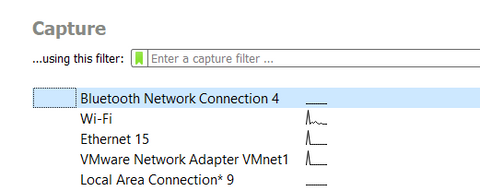 Wireshark network interfaces