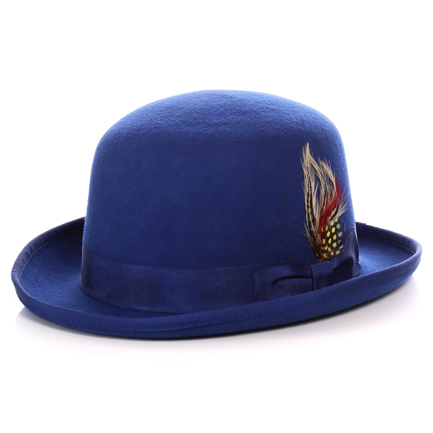 blue bowler hat