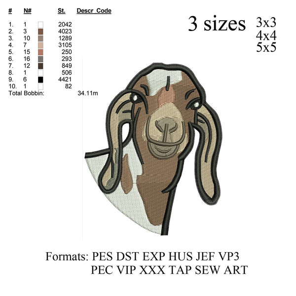 boer goat embroidery designs