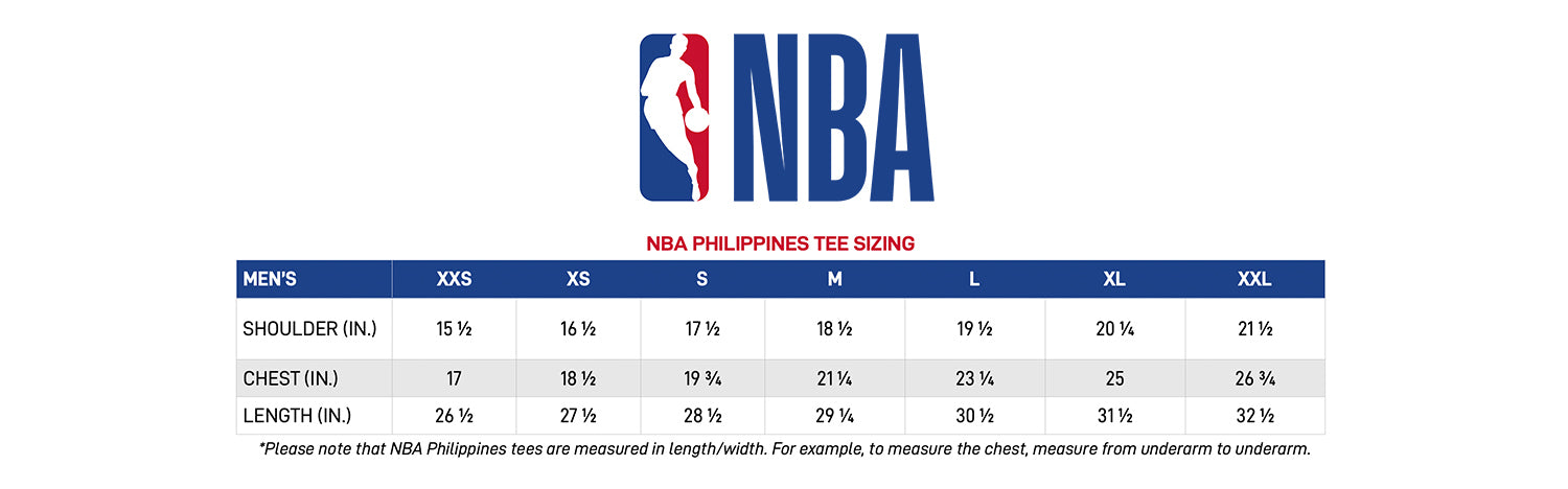 Klimatologische bergen Emigreren Allergisch Size Chart – NBA Store Philippines