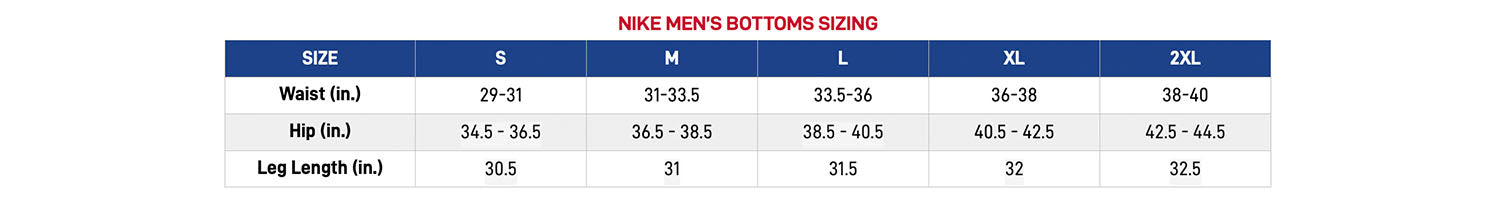 Size Chart – NBA Store Philippines