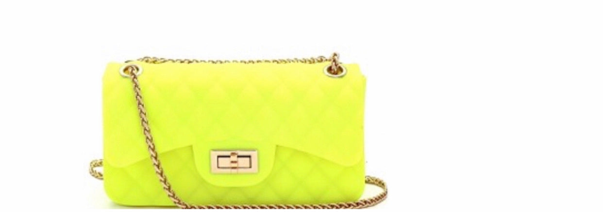 neon yellow shoulder bag