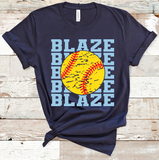 Blaze Light Blue Softball Adult Size Direct to Film Transfer - 10 to 14 Day Ship Time