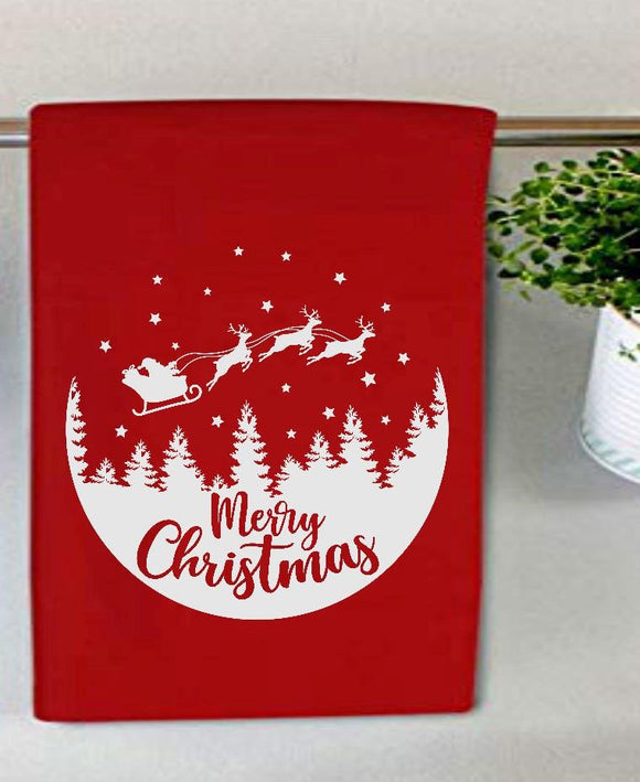 Download Merry Christmas Santa Sleigh Snow Globe Flour Sack Towel ...