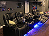 HT Design Hamilton Straight Row with Loveseat, Portable Armrest Accessory, LED Cupholders & Baselighting