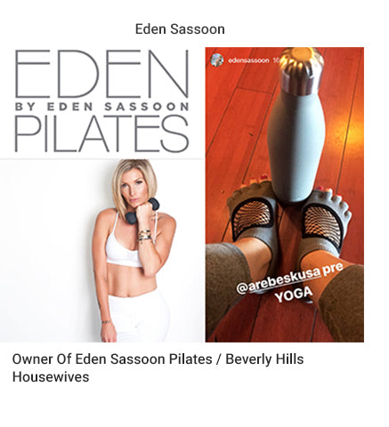Eden Pilates Wearing Arebesk Grip Socks