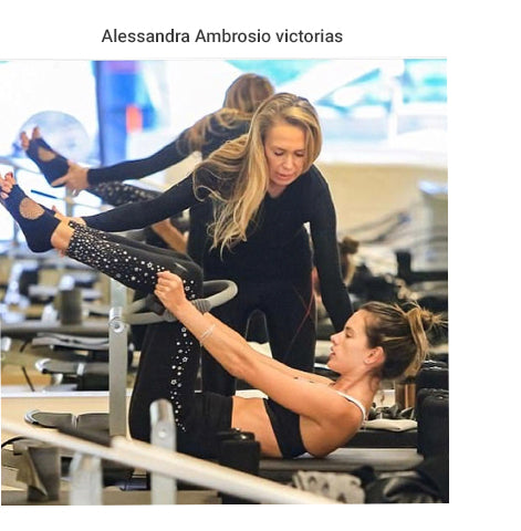 Alessandra Ambrosio Doing Workout Wearing Grip Socks by Arebesk