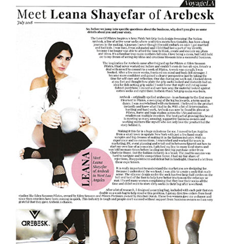 Arebesk Article in Voyage LA Magazine 