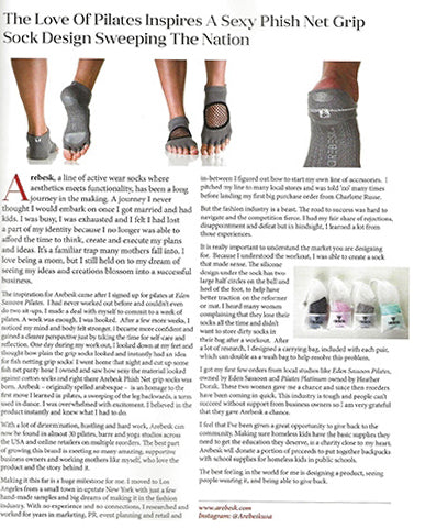 Phish Net Socks Article on Yoga & Spa Magazine