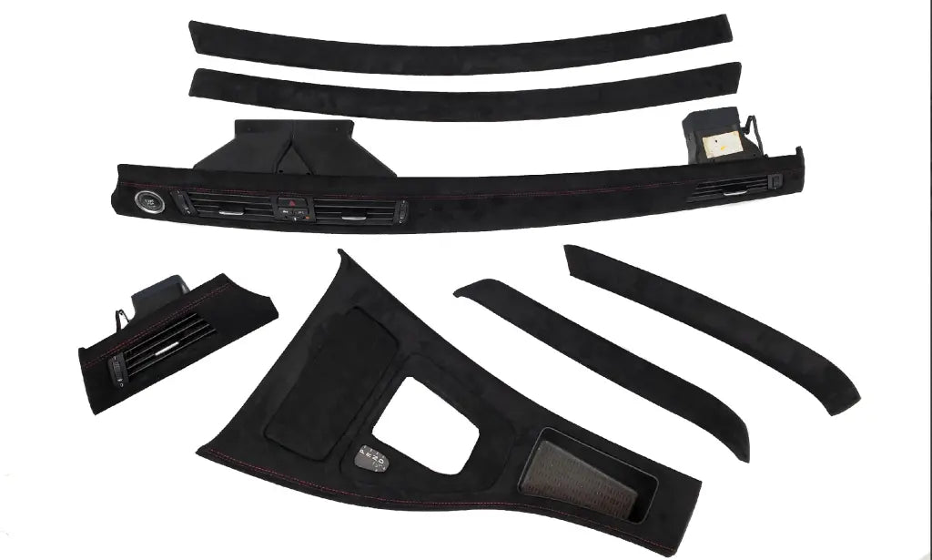 E90 SUEDE FULL TRIM SET RED STITCHING