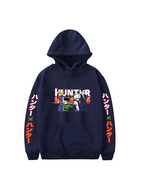 Anime Hunter x Hunter Printed Hoodies Manga Pullovers Long Sleeves Sweatshirt - aonal