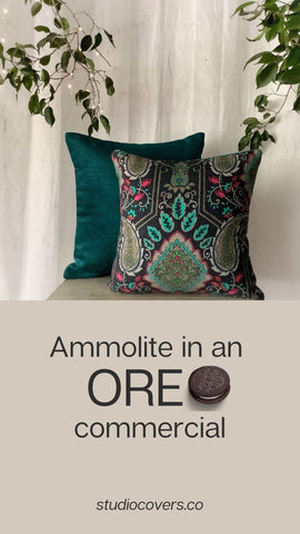 ammolite cushion cover in an Oreo ad - Jan 2020