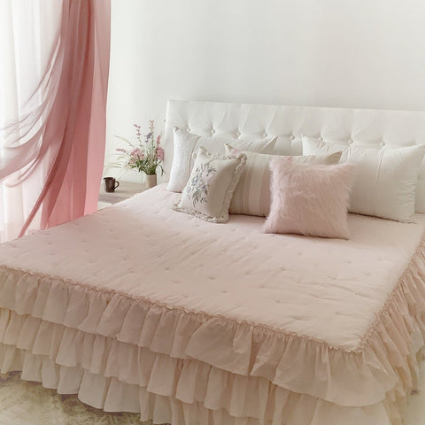 alicia ruffled shabby chic bedspread by studio covers