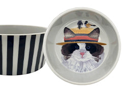 Two Can Art Porcelain Cat Bowl