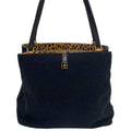 Wag N' Purr Shop Handbag KATE SPADE Black Top-Handle Bag with Animal Print Lining