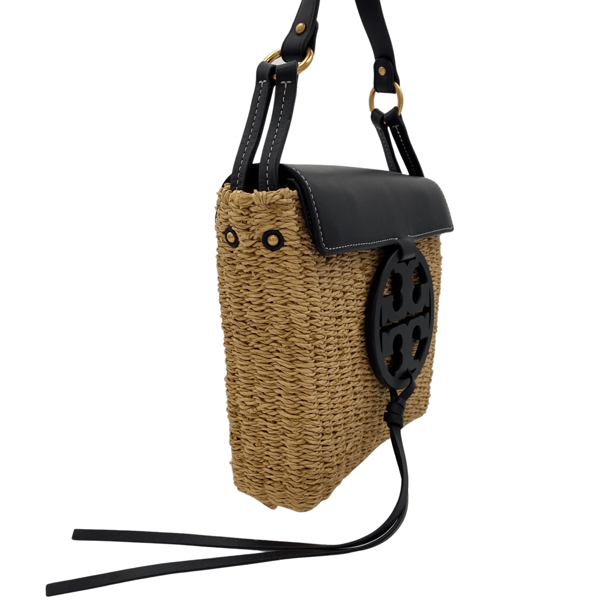 TORY BURCH Miller Straw Crossbody - Beige & Black New w/Tags– Wag N' Purr  Shop