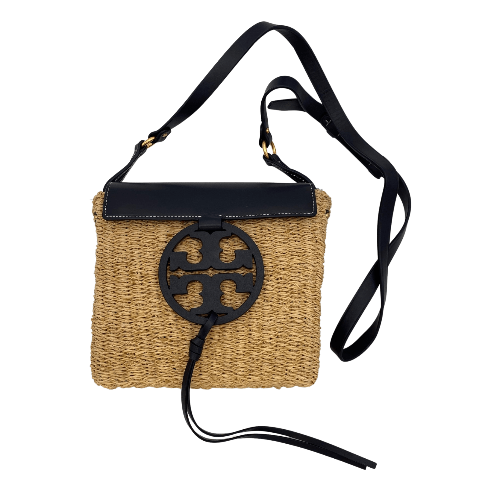 TORY BURCH Miller Straw Crossbody - Beige & Black New w/Tags– Wag N' Purr  Shop