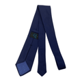 WagnPurr Shop Men's Tie Q CUSTOM CLOTHIER Solid Textured Pattern Silk Tie - Navy
