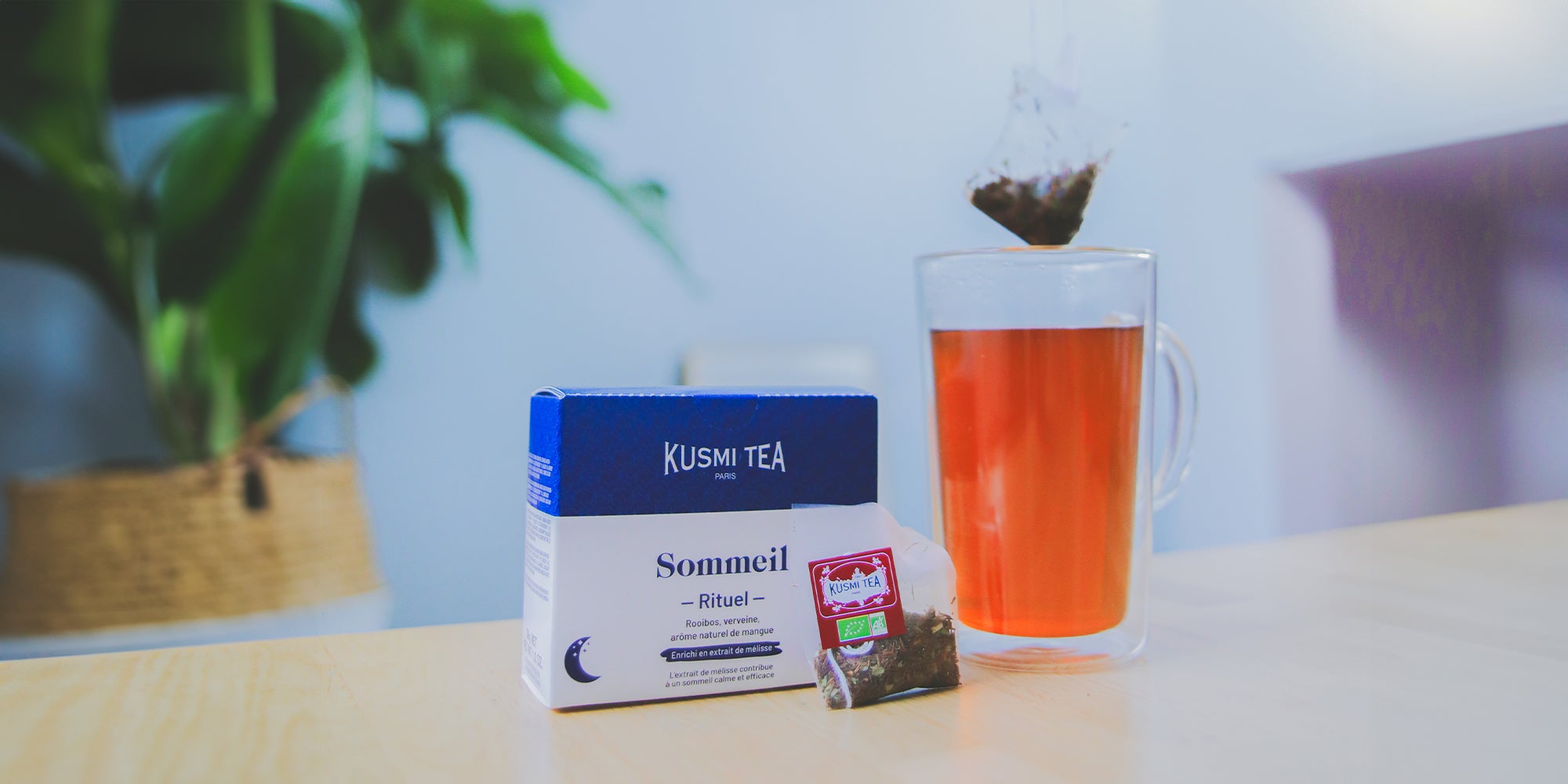 rituel du soir pour mieux dormir : tisane Kusmi Tea